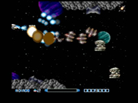 une photo d'Ã©cran de Super R-Type sur Nintendo Super Nes
